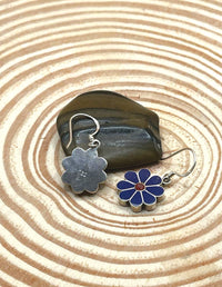 Sterling Silver Gemstone Tibetan Flower Earrings