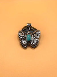Sterling Silver Tibetan Turquoise Butterfly Pendent