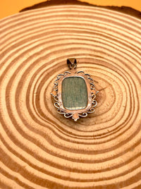 Sterling Silver Tibetan Jade Vintage Pendant