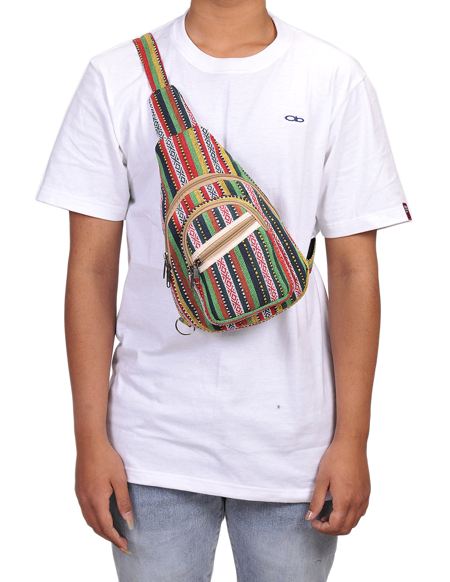 Hippie Boho Cotton Bohemian Crossbody Sling Bag Backpack