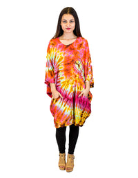 Relaxed Tie Dye Rayon Poncho