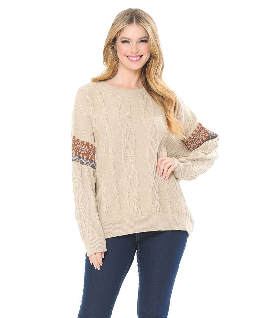 Cable Knit Pull Over Sweater
