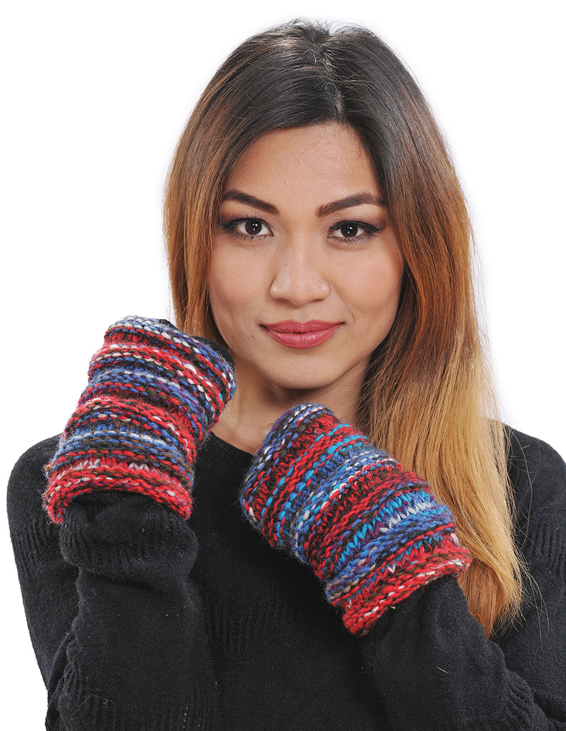 Multi-Color Yarn Knit Convertible Flip-Flop Mittens